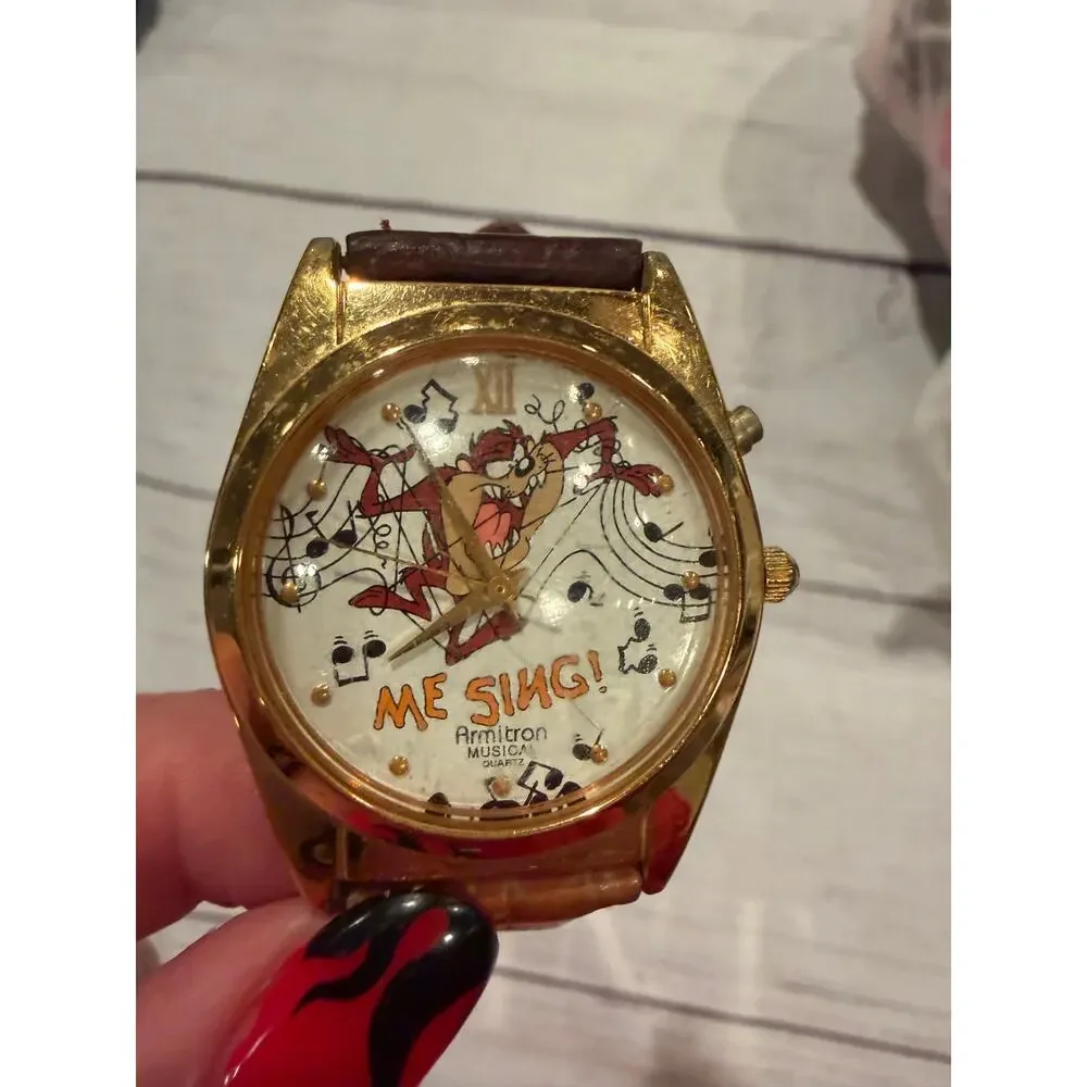 Vintage 1994 Armitron Looney Tunes Taz Musical Watch 